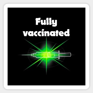 fully vaccinated w syringe - for dark backgrounds Sticker